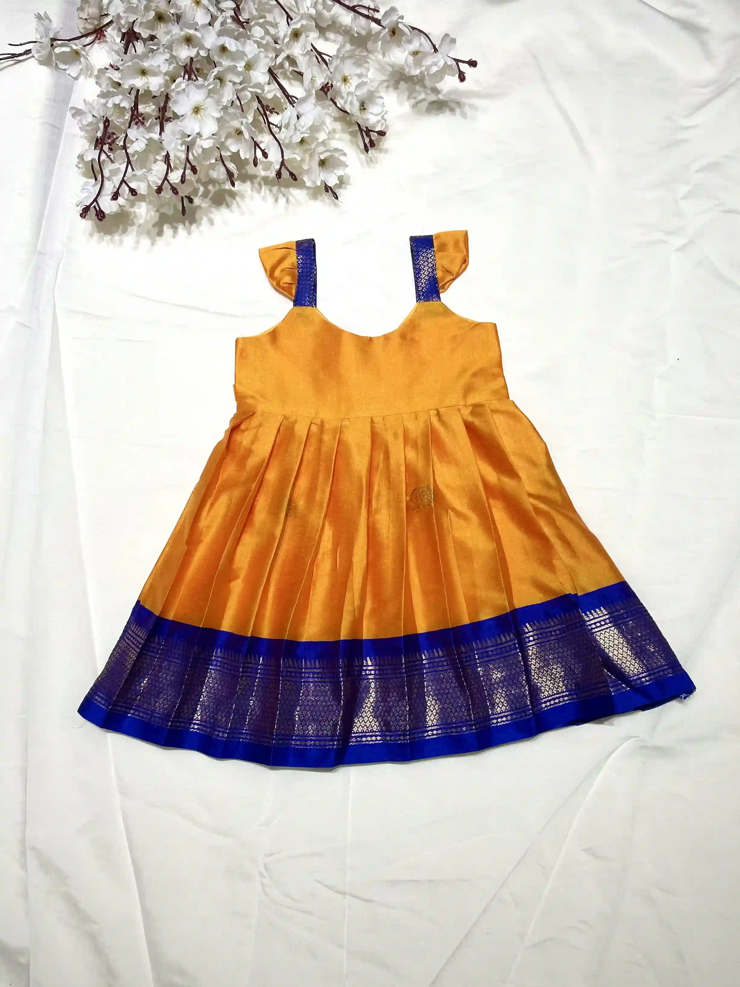 Paithani frock - yellow