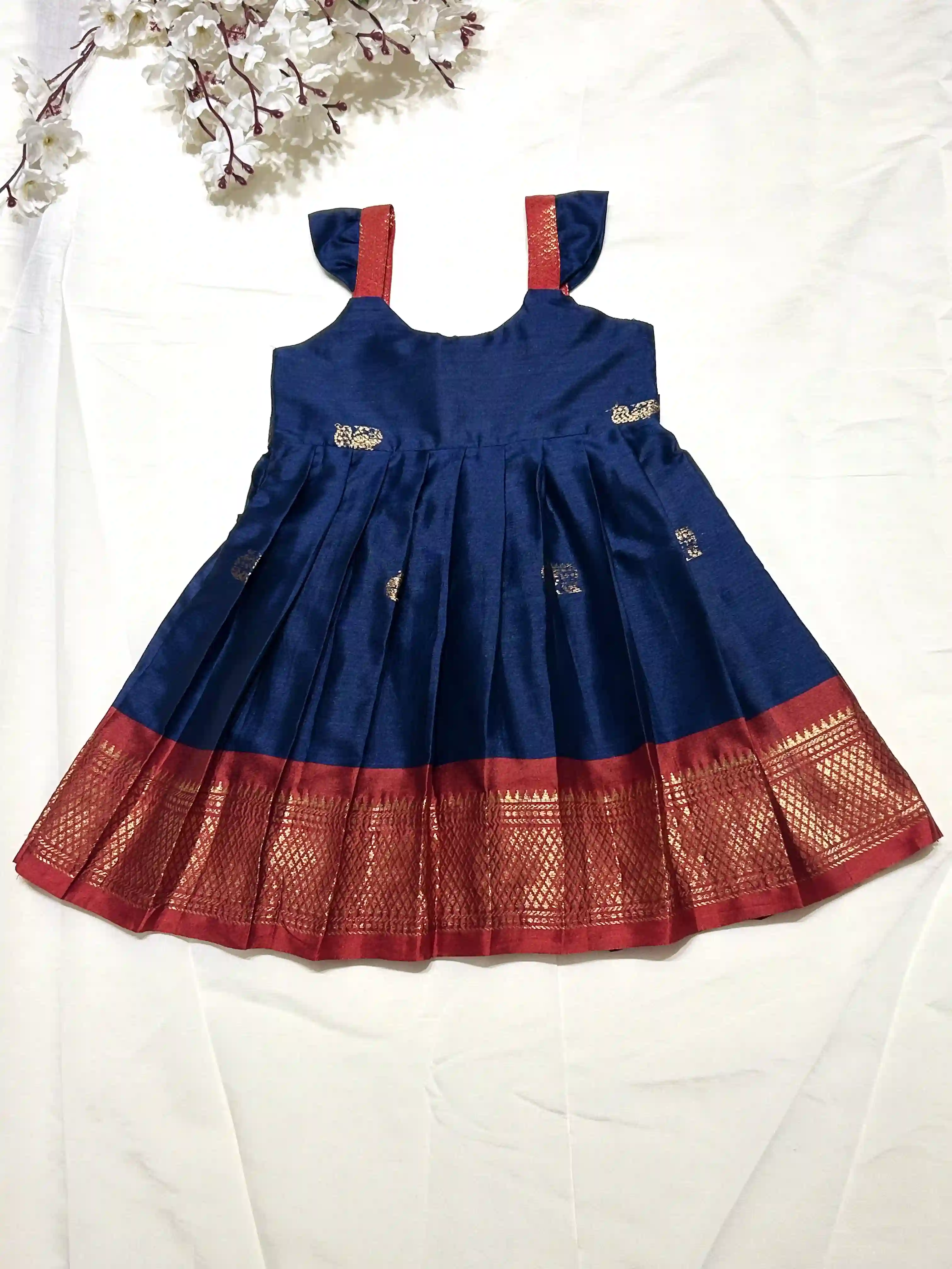 Paithani frock - inkblue