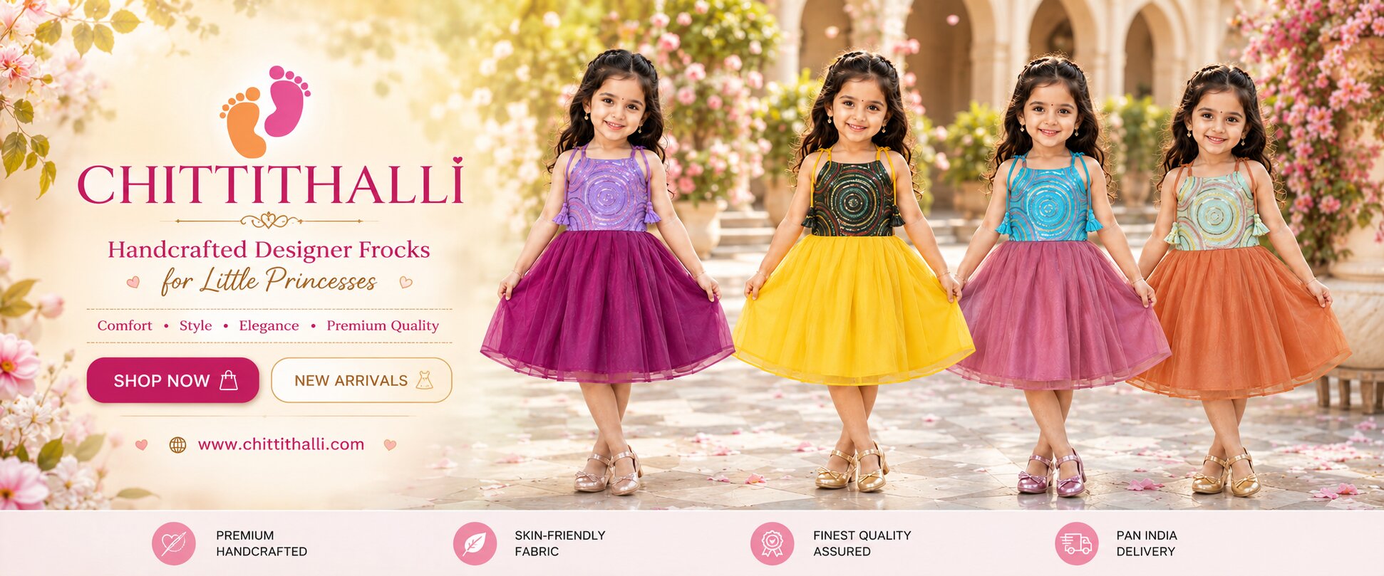 Affordable Georgette Frocks for Girls 0-5 Years | Stylish Baby Girl Dresses Online