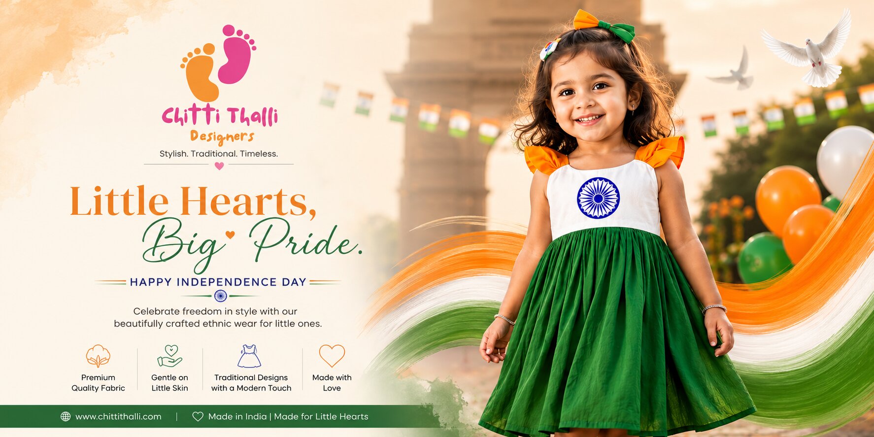 Best Independence Day Frocks for Girls 0–5 Years | Cute Tricolor Dresses for Kids