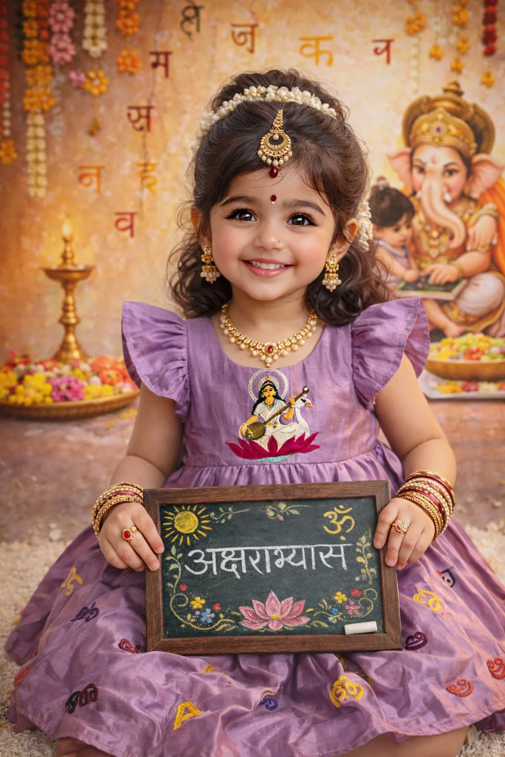 Thumbnail of Aksharabhyasam frock - lilac