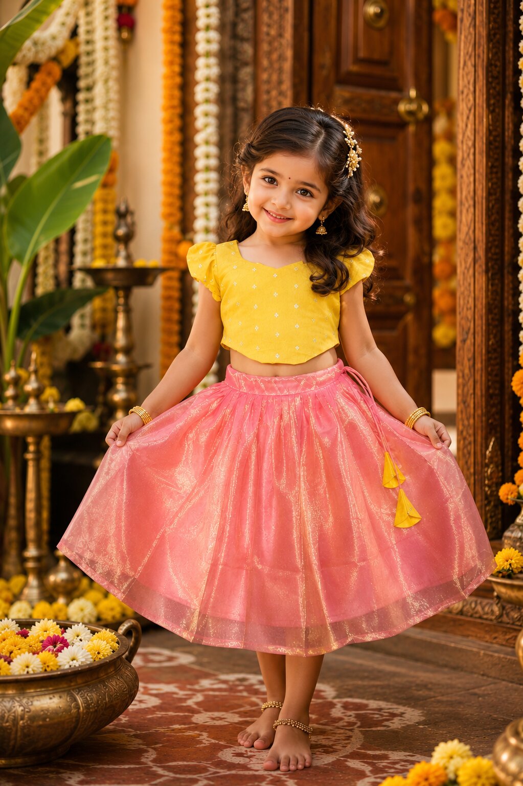 Sunny twirl set- golden pink