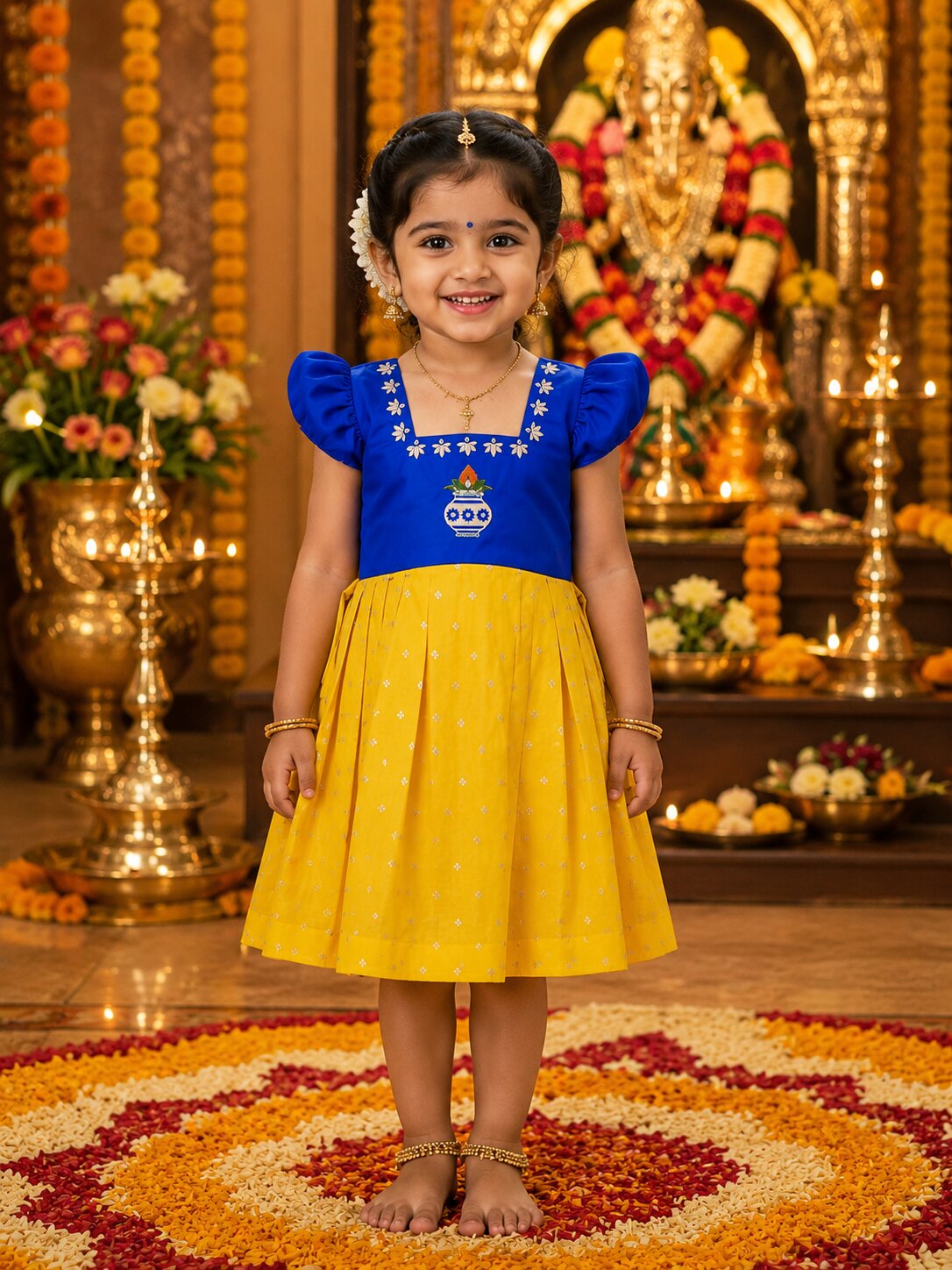 srikalasha frock- yellow