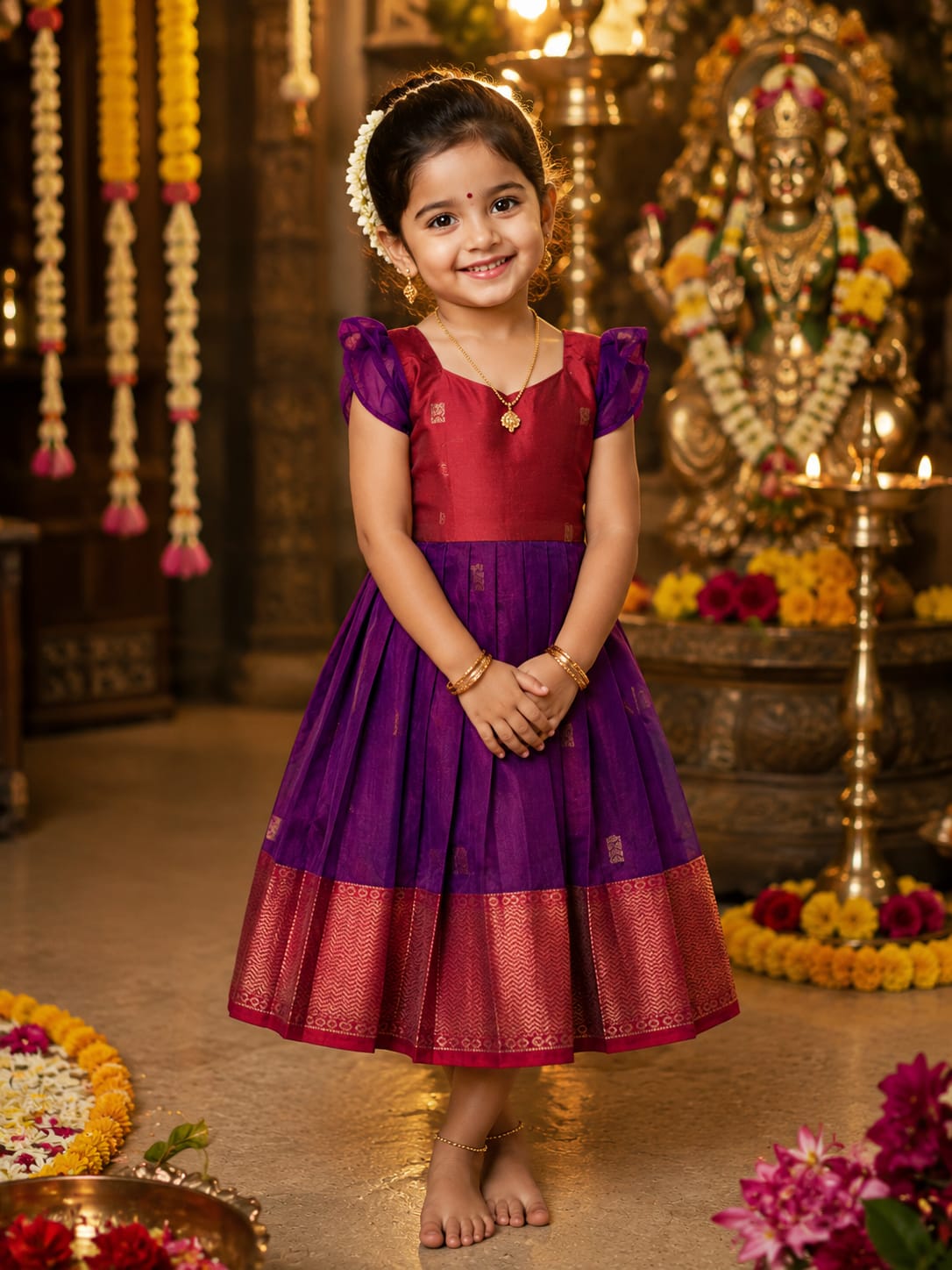 Thumbnail of Maheshwari Frock- magenta