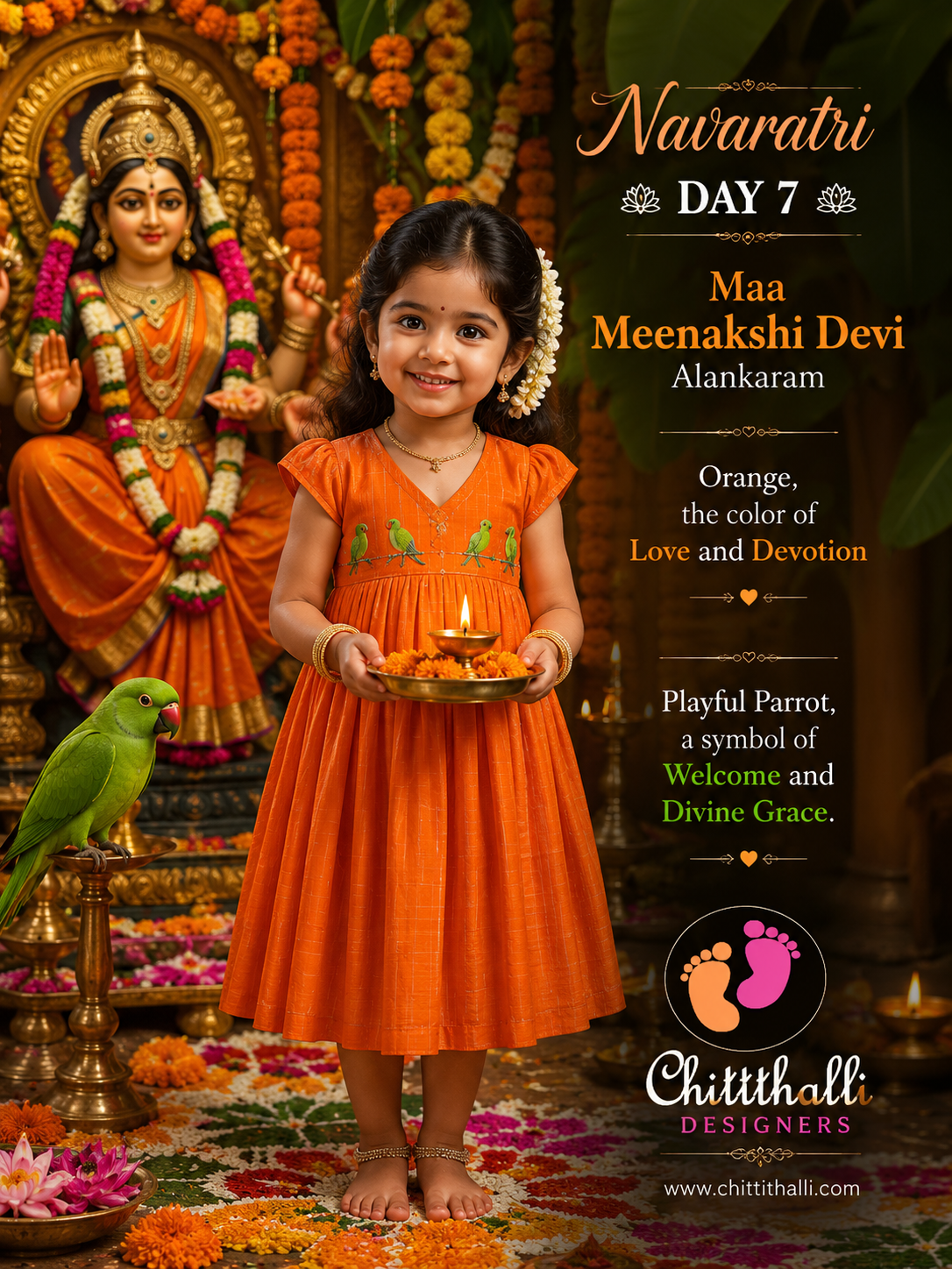 Meenakshi Devi Parrot Frock