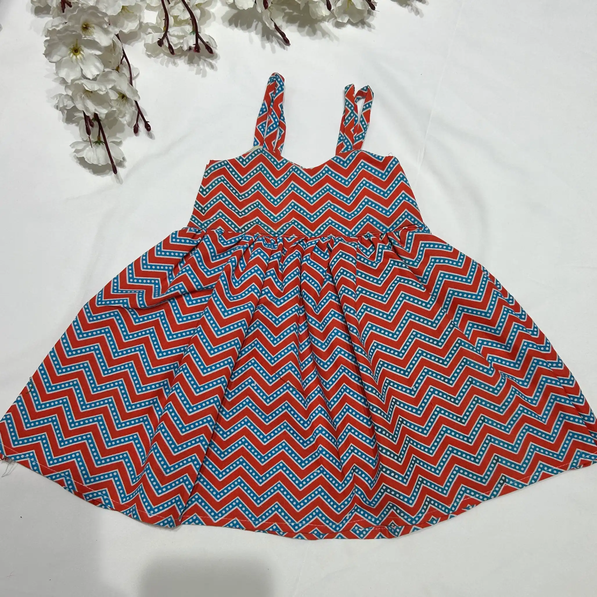 Cotton tomatored Stripes Frock