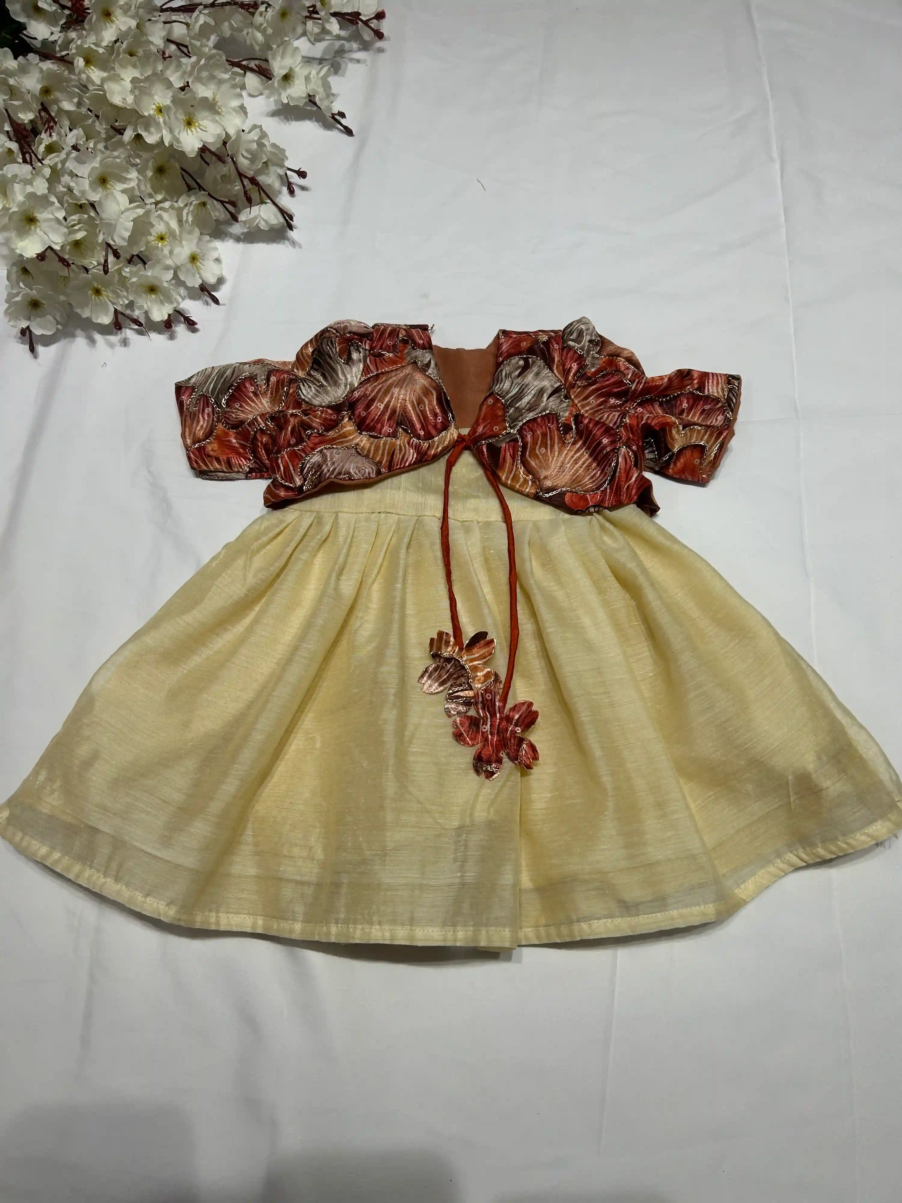 Kalamkari Charm- offwhite frock