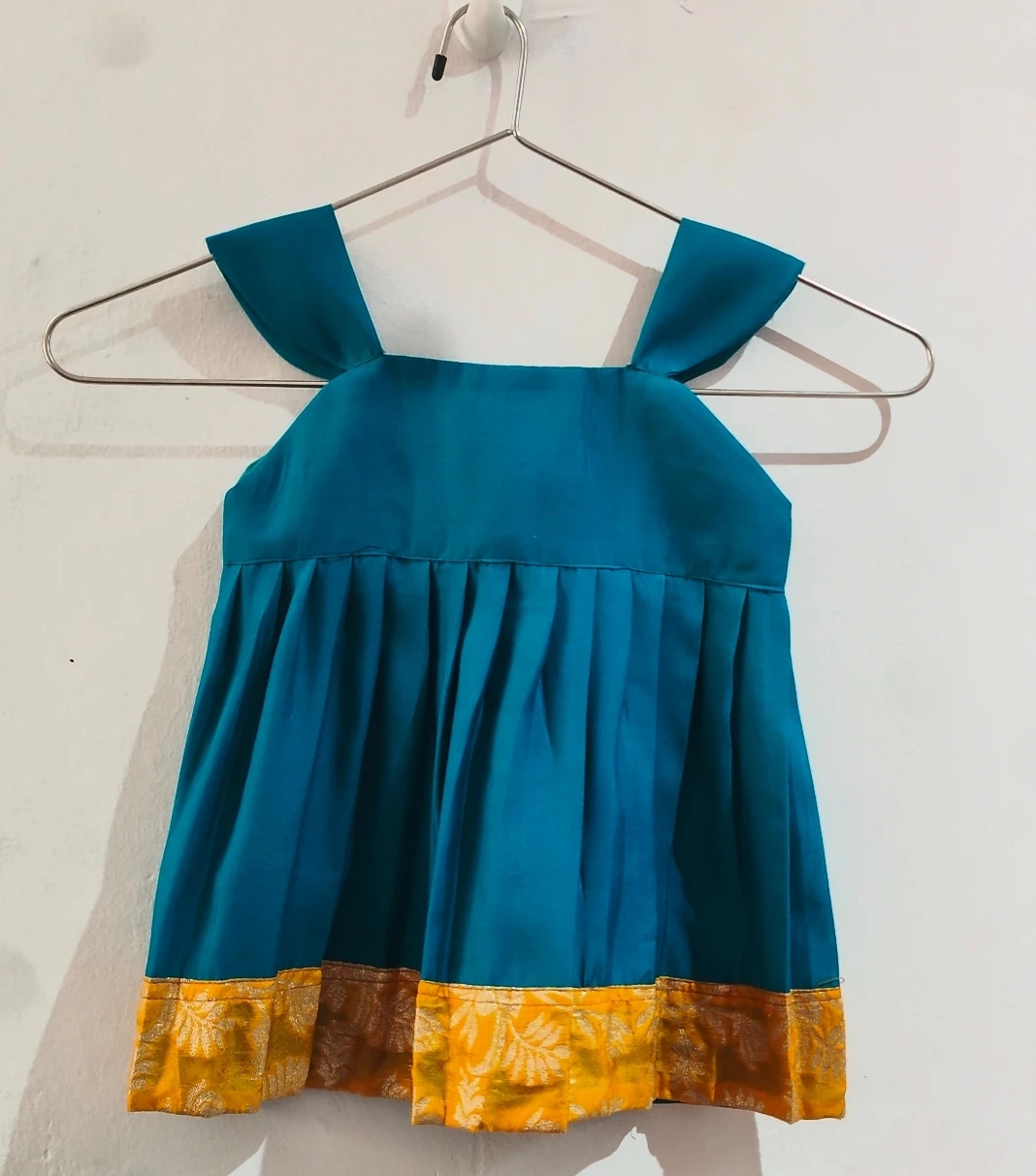 Royal premium Silk Frock - peacock blue